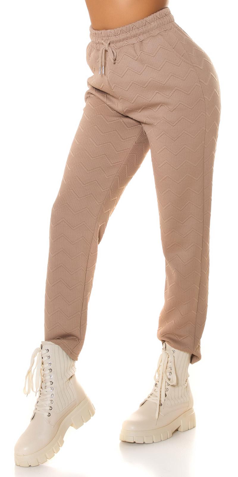 Pantalón Joggers cintura alta capuchino