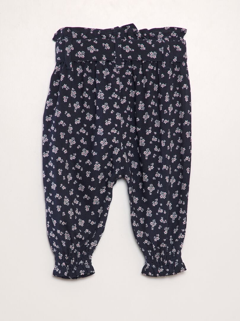 PANTALóN SAROUEL CON ESTAMPADO  AZUL