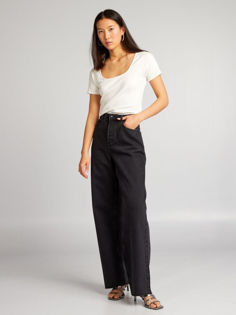 PANTALóN VAQUERO WIDE LEG  GRIS