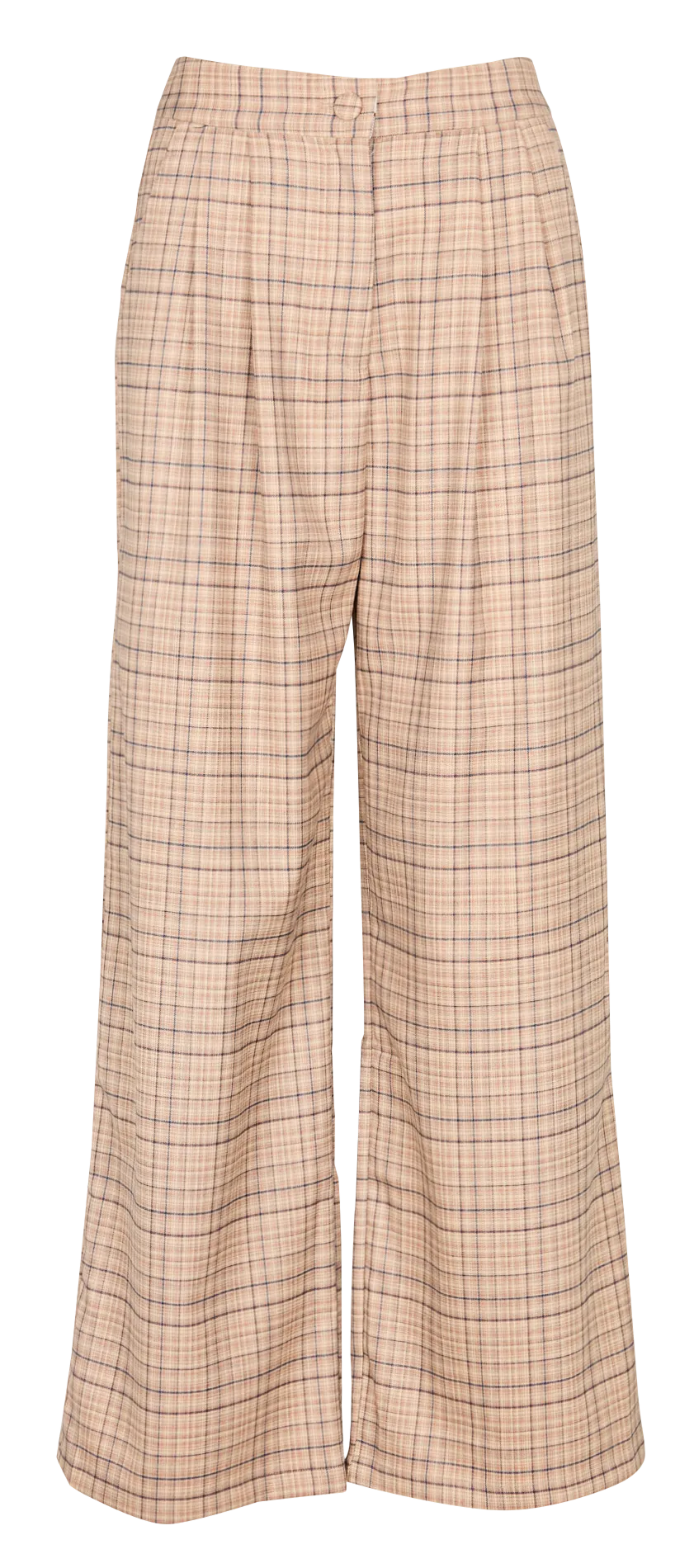 PAOLINE  PANTALóN ANCHO DE CUADROS DE TALLE ALTO EN MULTICOLOR