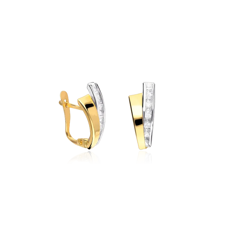 PENDIENTES "CLAUDIA" ORO BICOLOR 18K