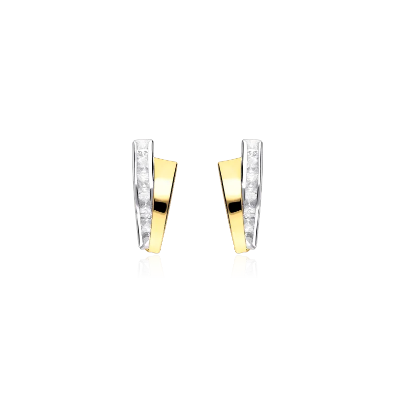PENDIENTES "CLAUDIA" ORO BICOLOR 18K