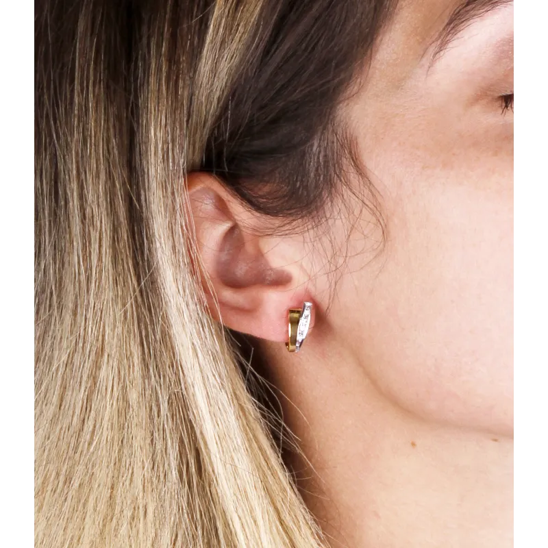 PENDIENTES "CLAUDIA" ORO BICOLOR 18K