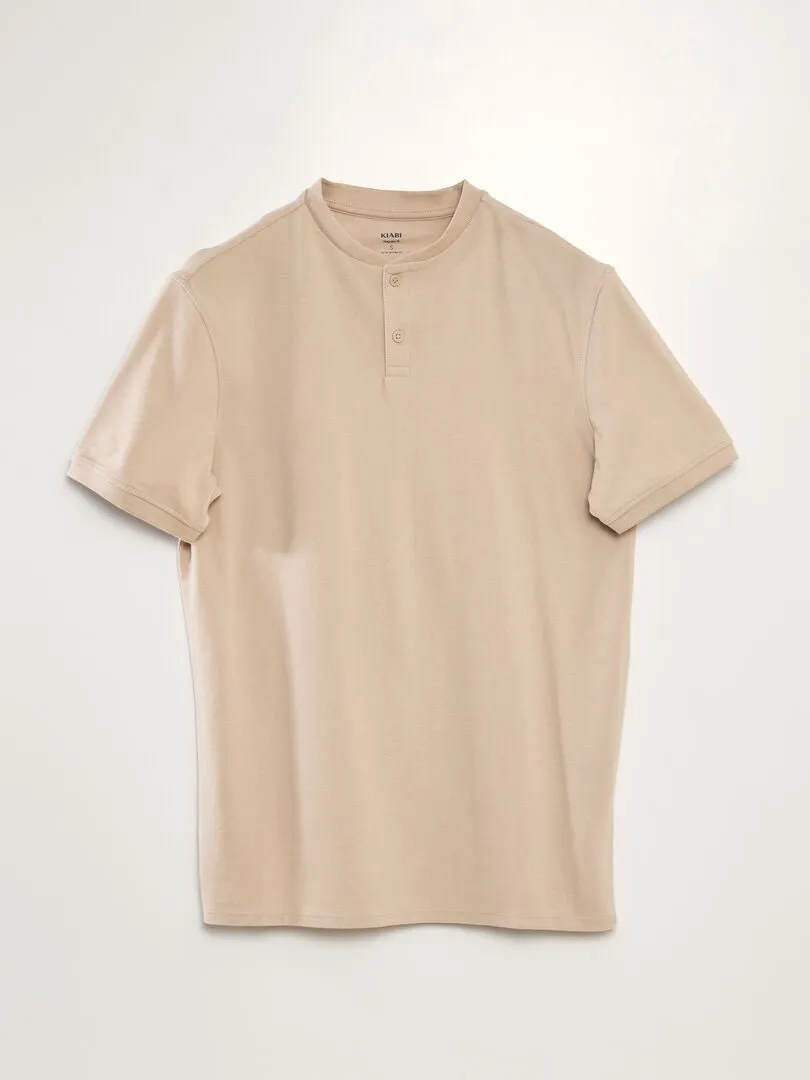 POLO DE PIQUé DE ALGODóN LISO  BEIGE