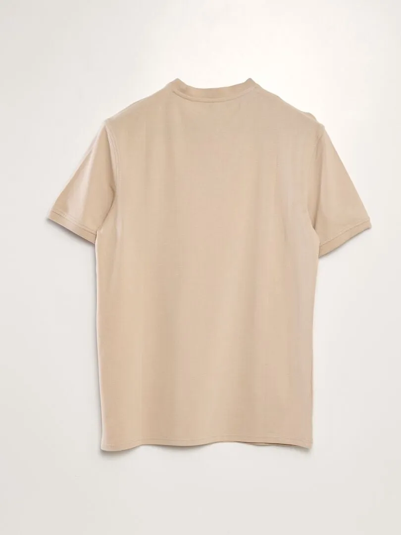 POLO DE PIQUé DE ALGODóN LISO  BEIGE