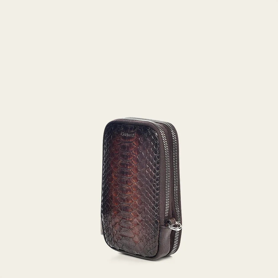 Porta celular en piel genuina de pitón para caballero