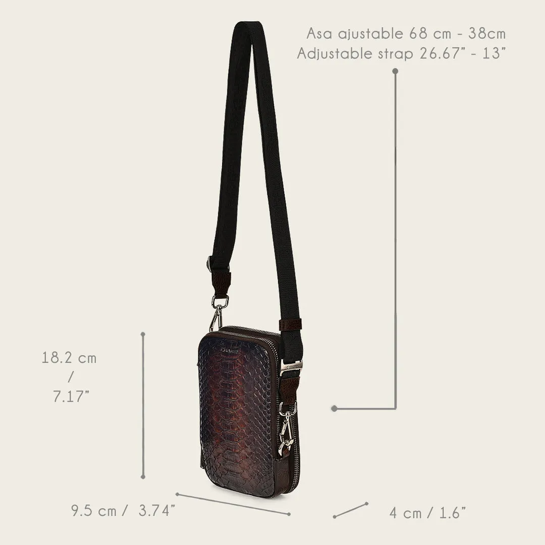 Porta celular en piel genuina de pitón para caballero