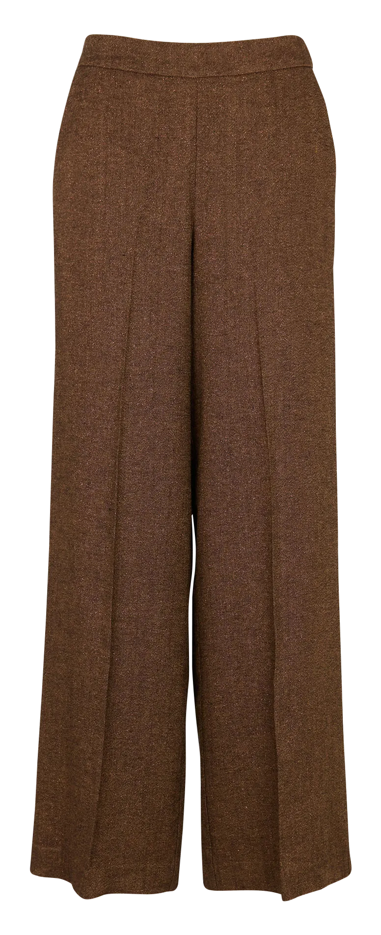 PUEBLO  PANTALóN EVASé DE TALLE ALTO EN MARRON
