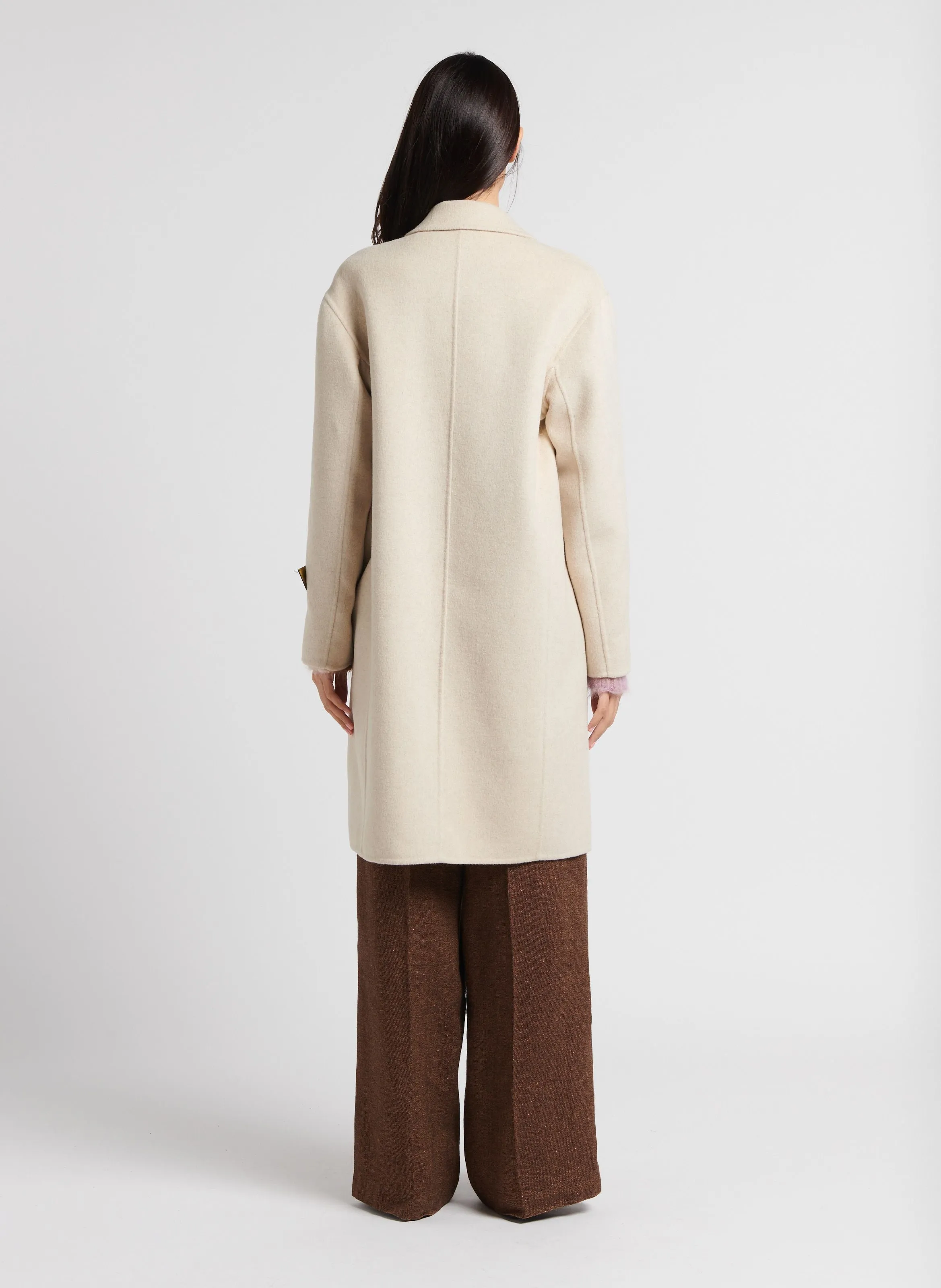 PUEBLO  PANTALóN EVASé DE TALLE ALTO EN MARRON