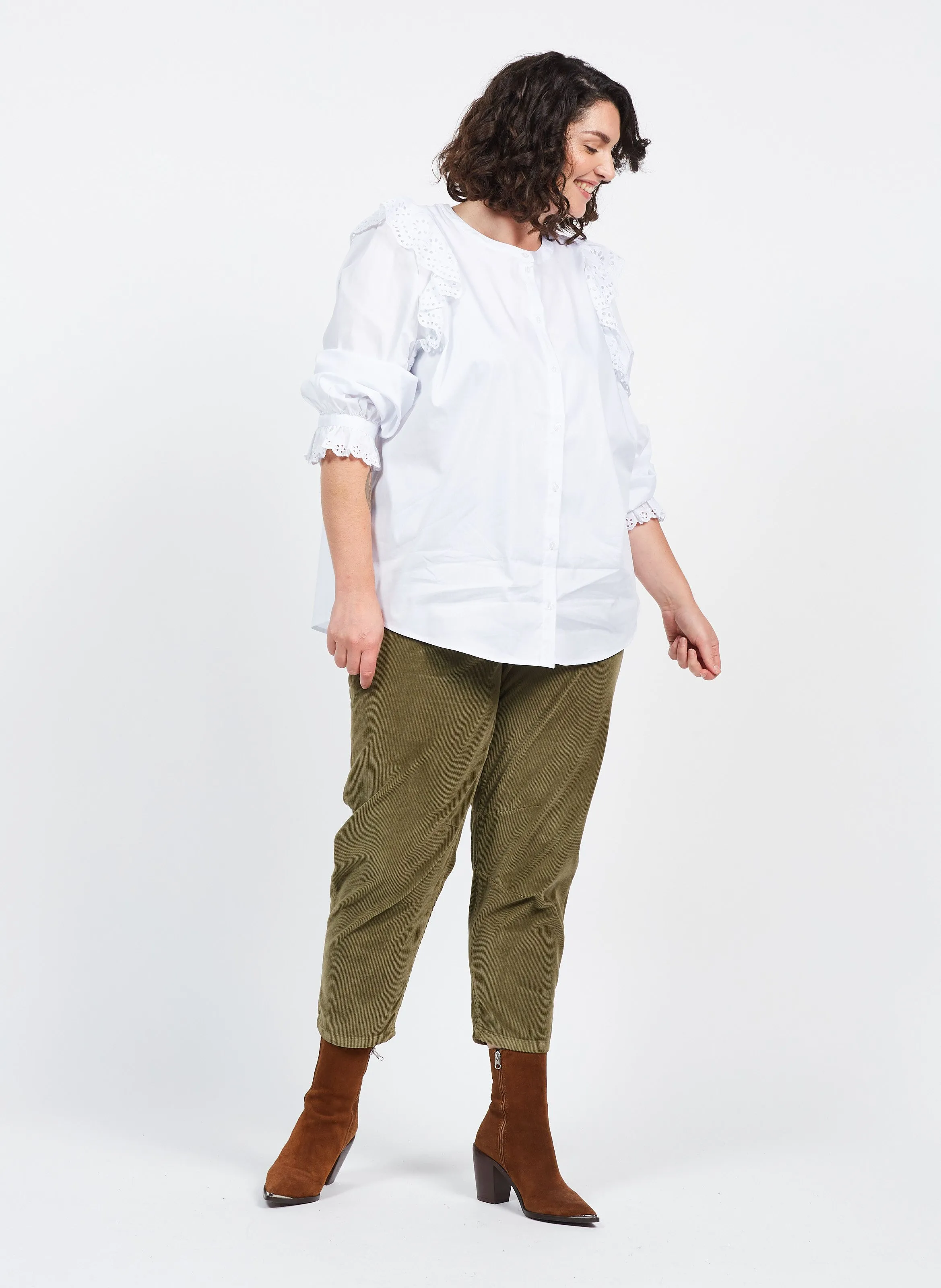 RECANATI  PANTALóN DE PANA ELáSTICO EN MARRON