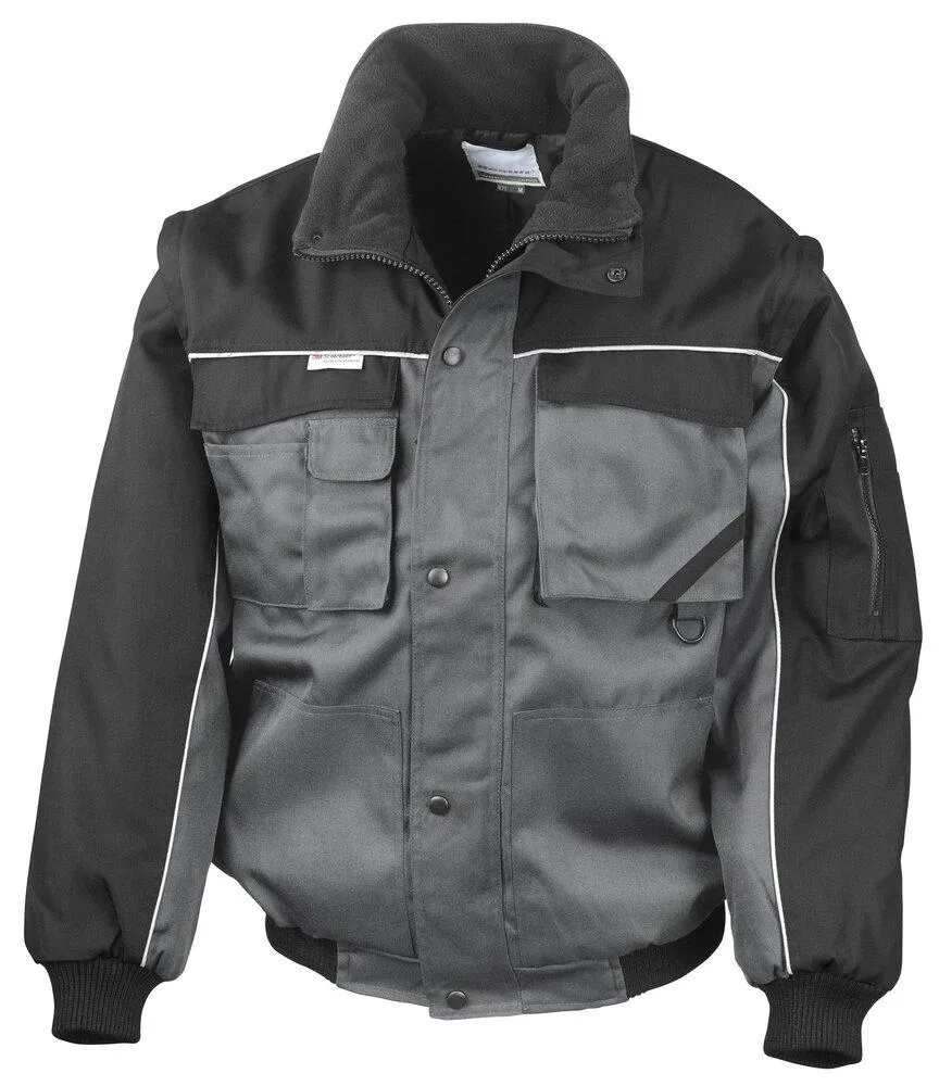 RESULT RE71A  CHAQUETA HEAVY DUTY PILOT CON CREMALLERA DE WORKGUARD  GREY/ BLACK