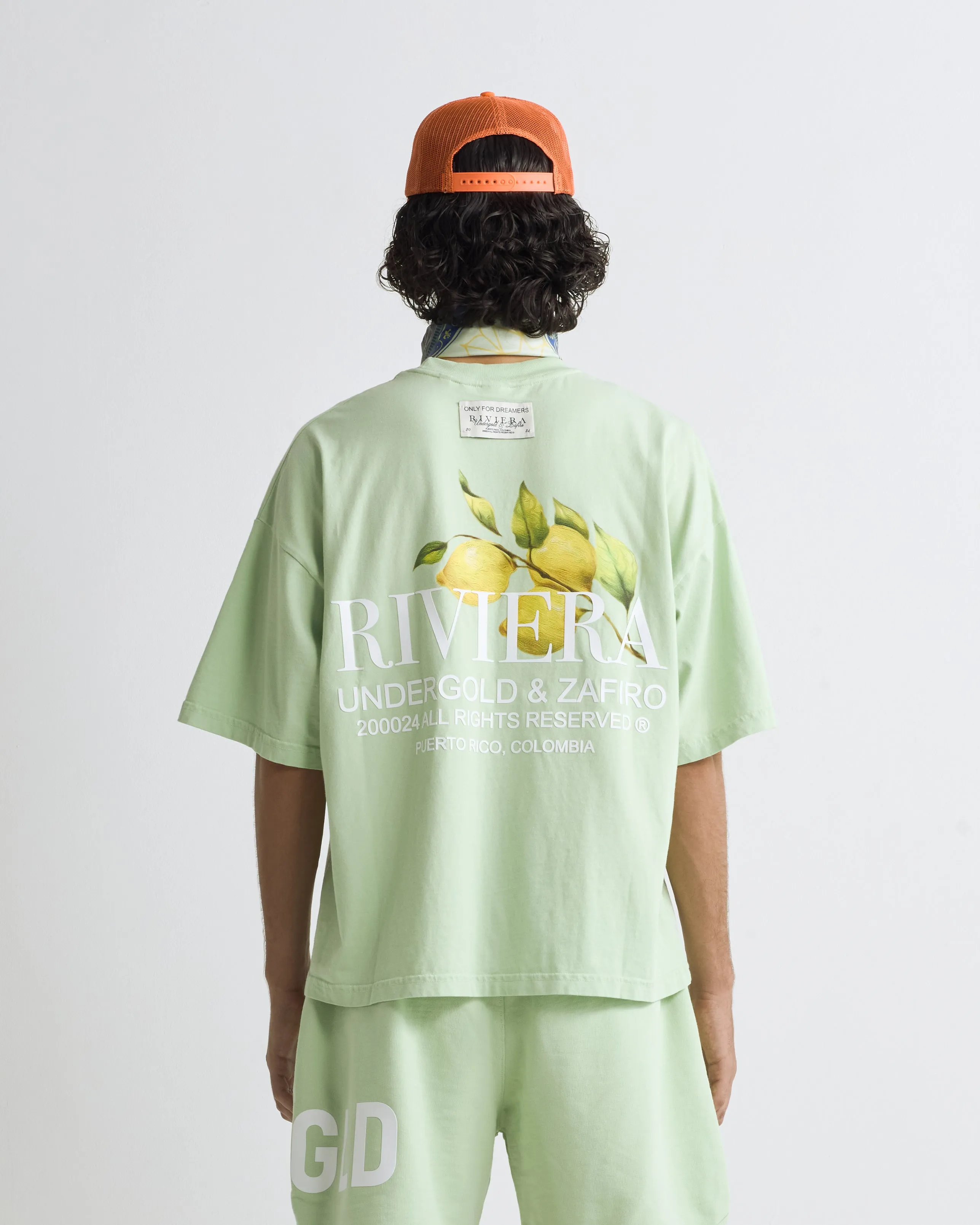 Riviera Lemon Tree Boxy Tshirt Green