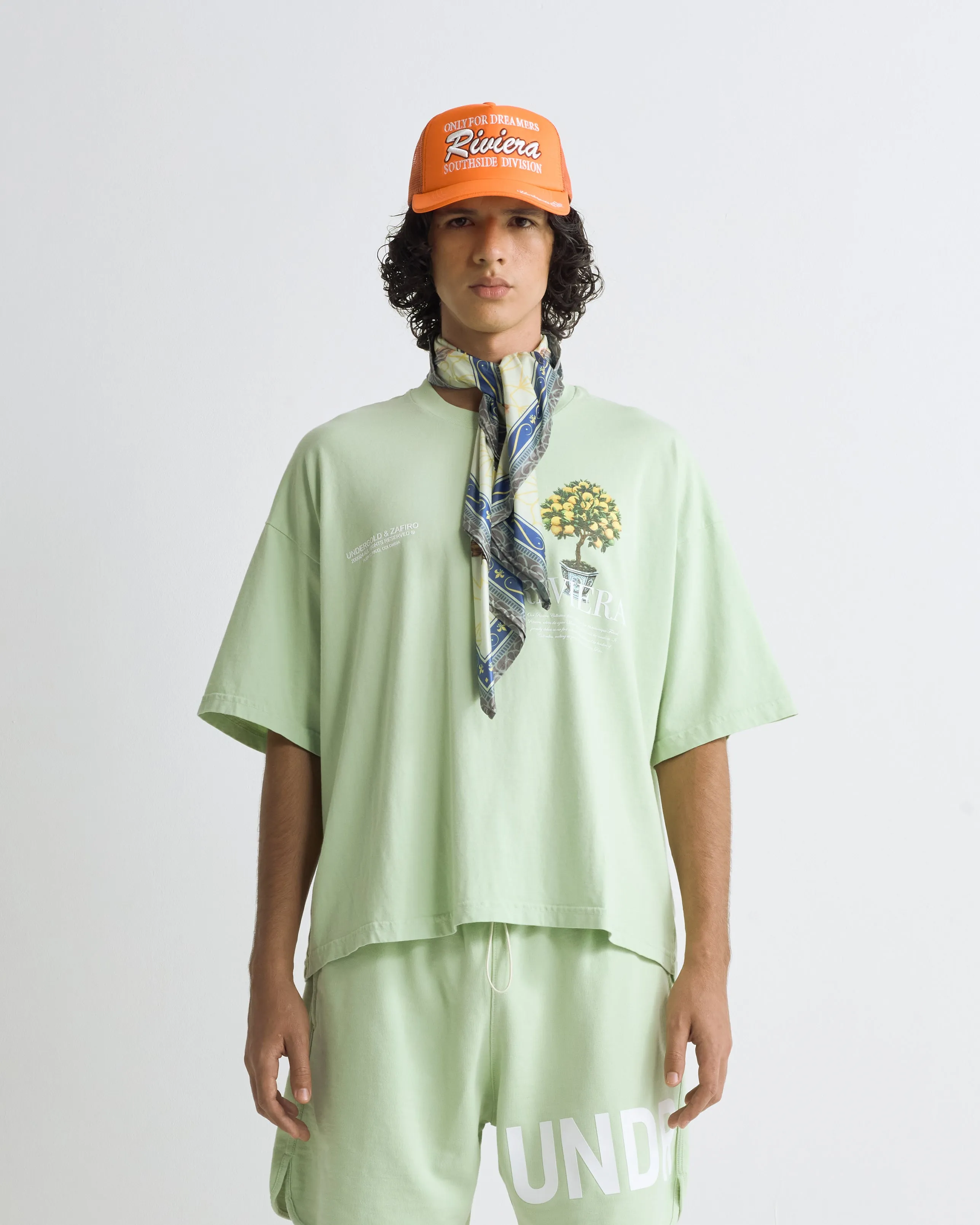 Riviera Lemon Tree Boxy Tshirt Green