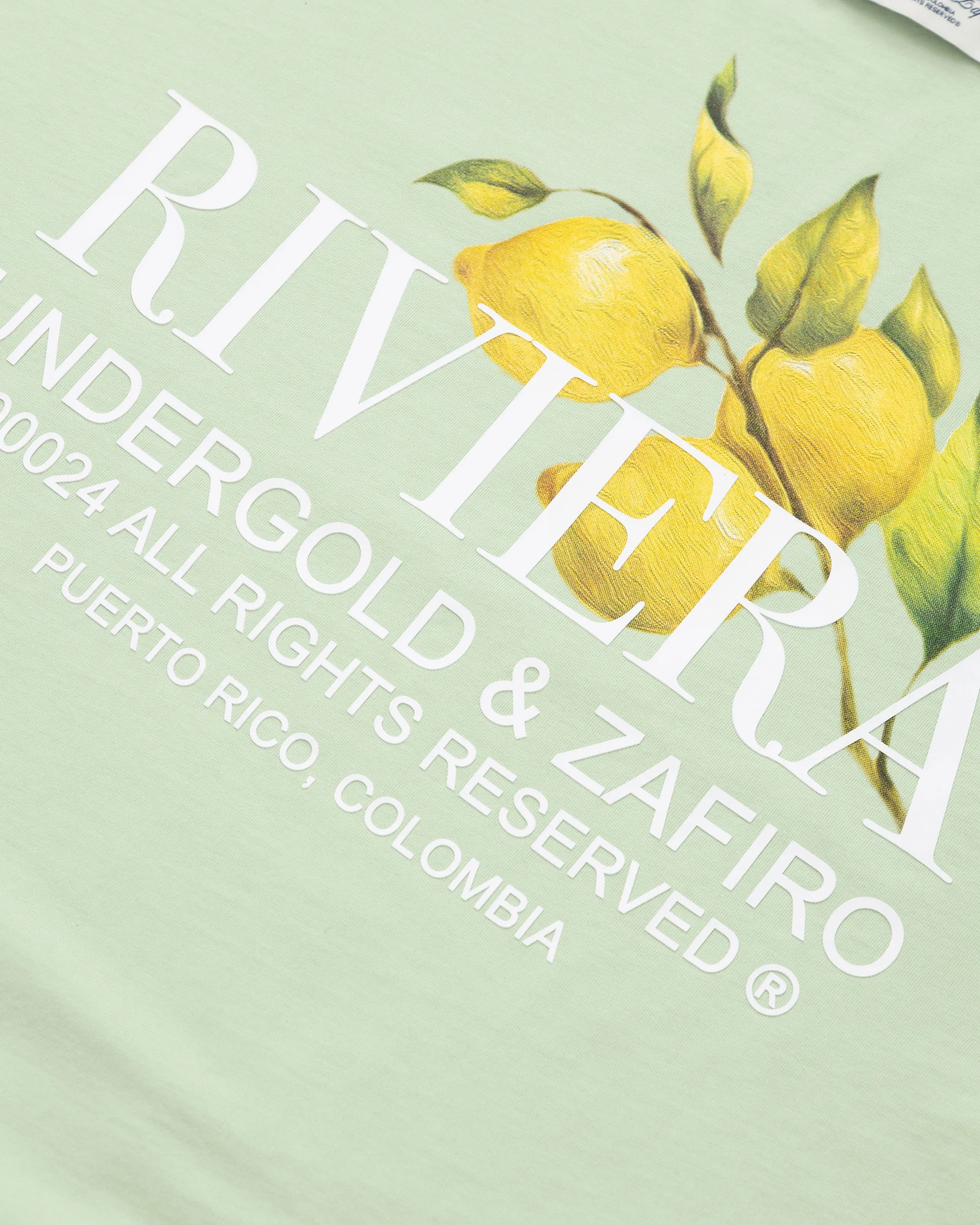 Riviera Lemon Tree Boxy Tshirt Green