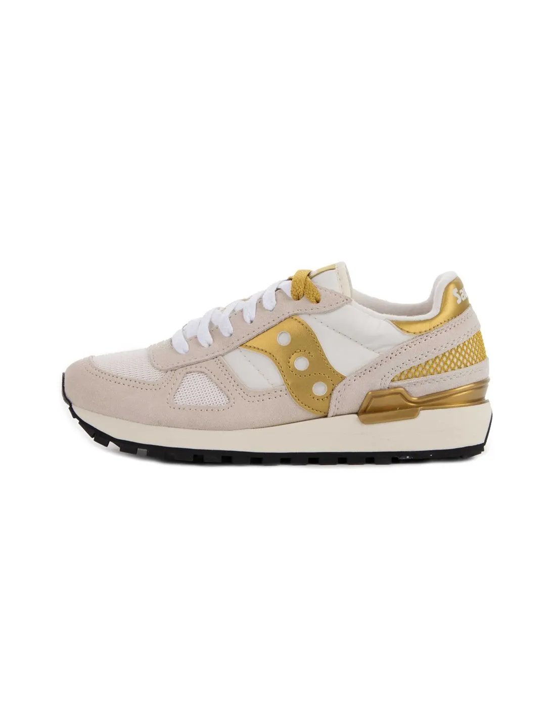 SAUCONY  ZAPATILLAS BLANCO ROTO Y DORADO SHADOW ORIGINAL MUJER