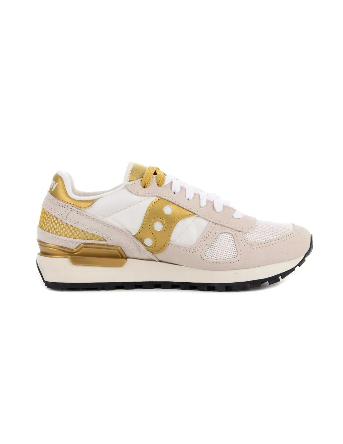 SAUCONY  ZAPATILLAS BLANCO ROTO Y DORADO SHADOW ORIGINAL MUJER