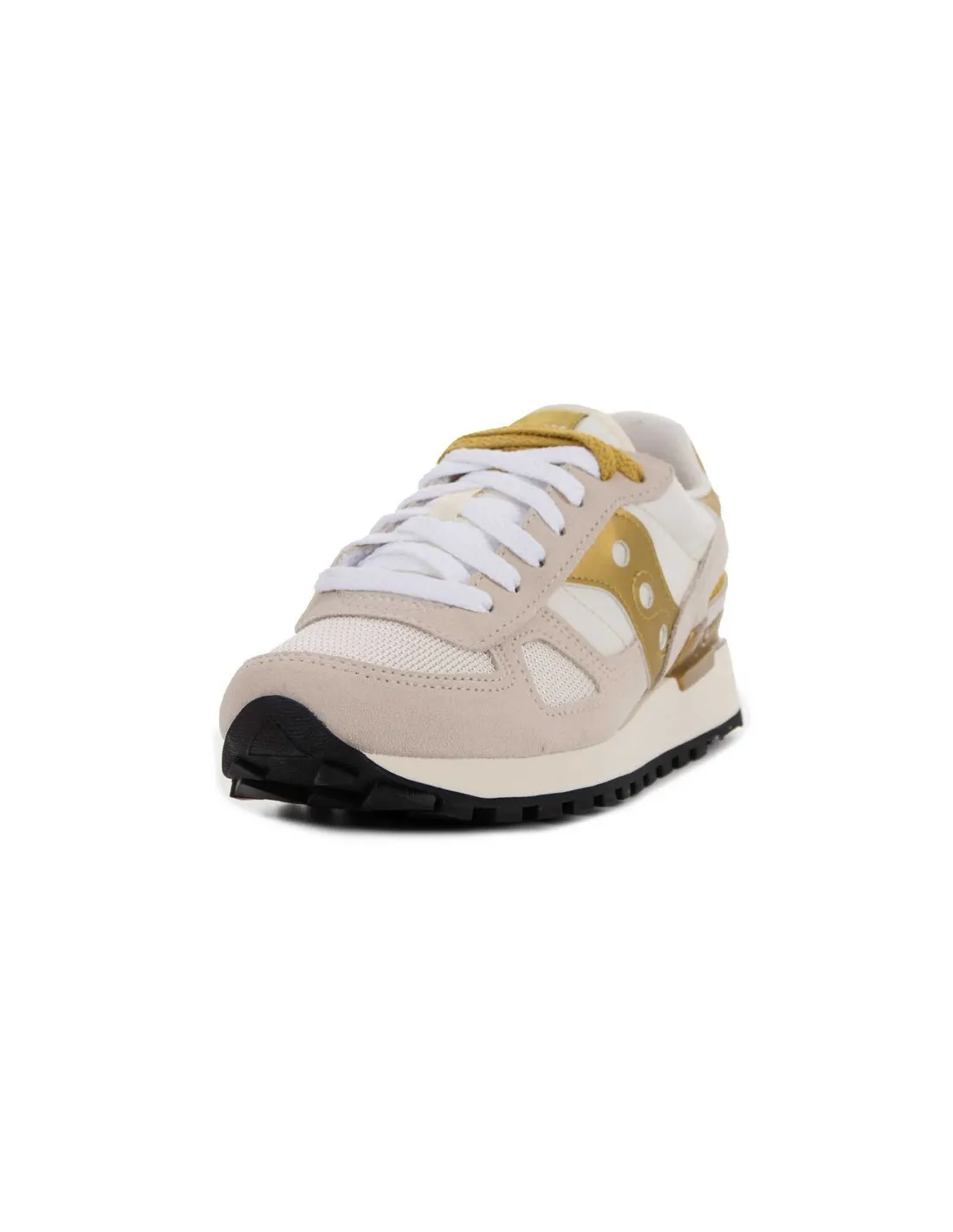 SAUCONY  ZAPATILLAS BLANCO ROTO Y DORADO SHADOW ORIGINAL MUJER