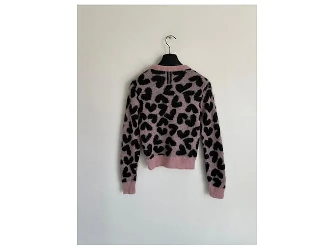 SUÉTER SAINT LAURENT CORAZÓN DE MOHAIR Rosa 