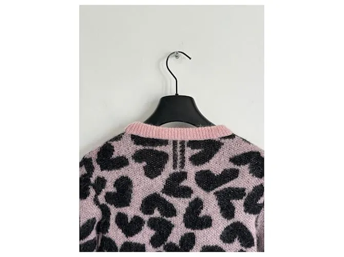 SUÉTER SAINT LAURENT CORAZÓN DE MOHAIR Rosa 