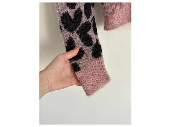 SUÉTER SAINT LAURENT CORAZÓN DE MOHAIR Rosa 