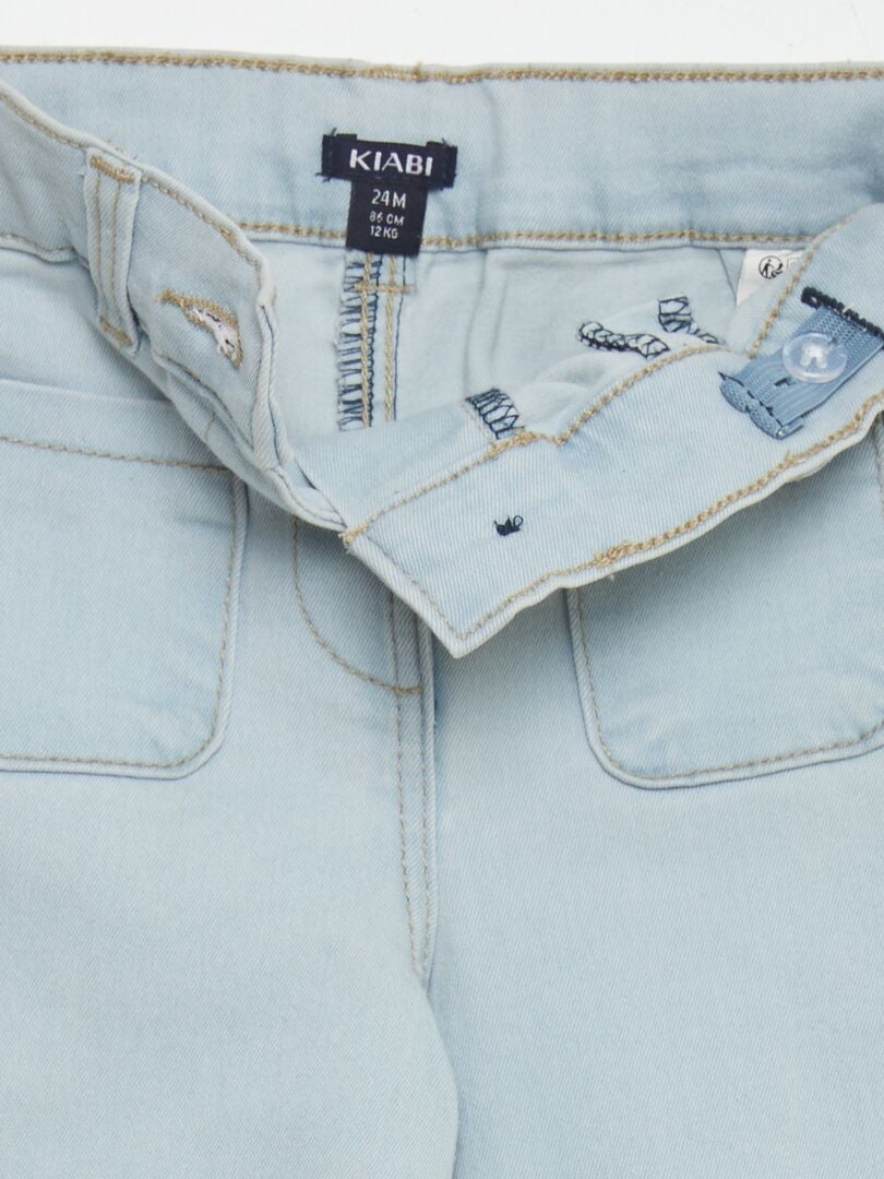 VAQUERO ANCHO CON CINTURA AJUSTABLE  AZUL