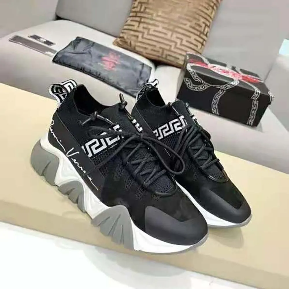 VERSACE MUJER ZAPATILLAS DE PUNTO SQUALONEGRO