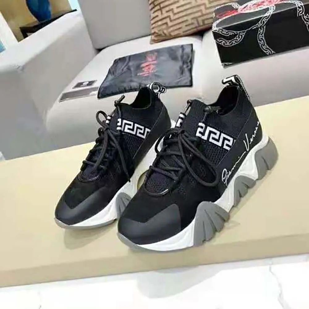 VERSACE MUJER ZAPATILLAS DE PUNTO SQUALONEGRO