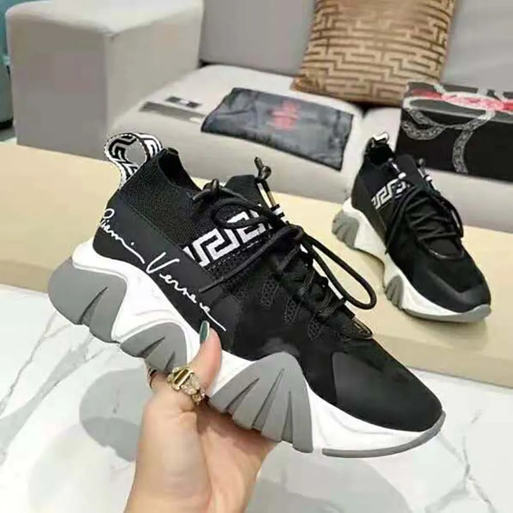 VERSACE MUJER ZAPATILLAS DE PUNTO SQUALONEGRO