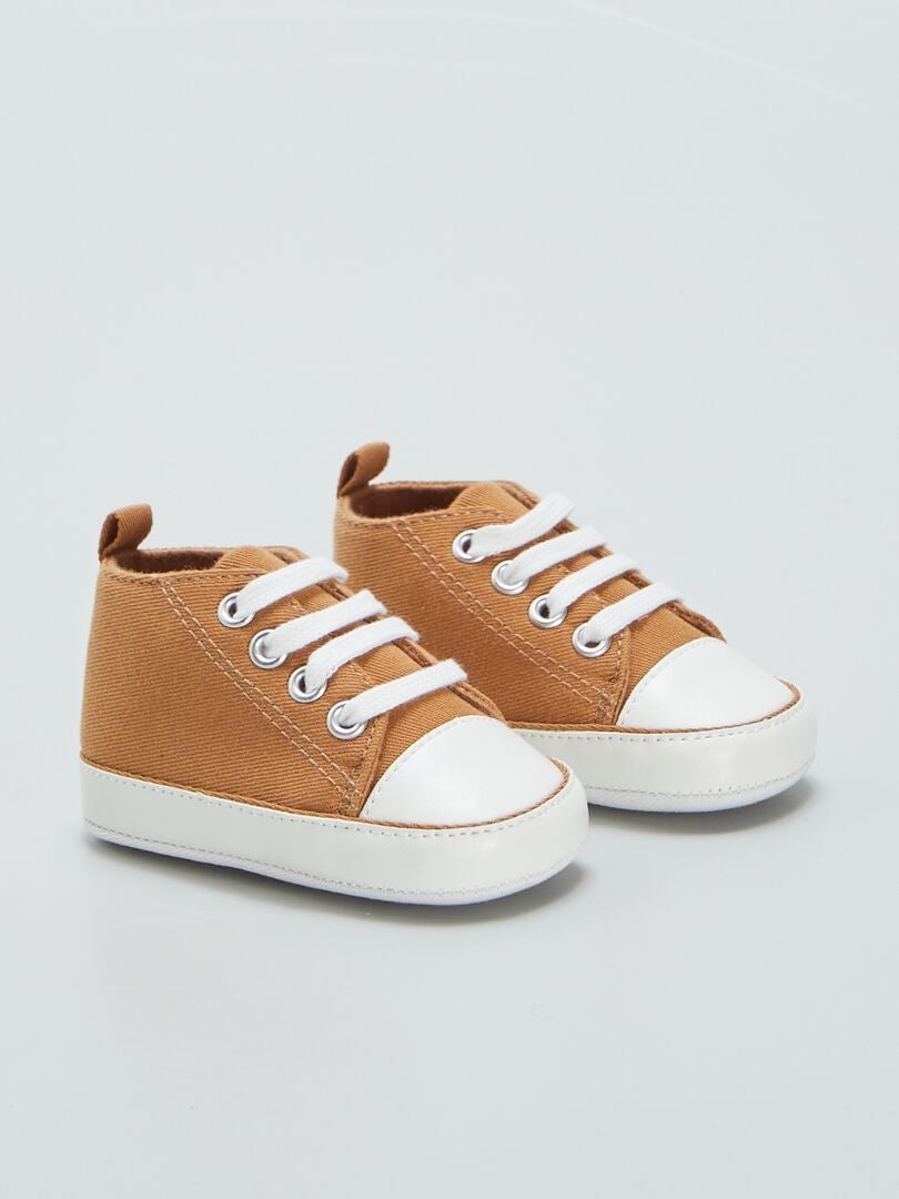 ZAPATILLAS ALTAS DE TELA  MARRON
