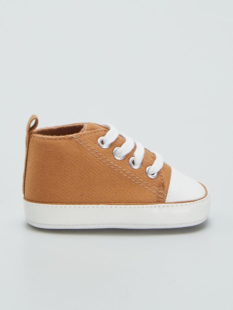 ZAPATILLAS ALTAS DE TELA  MARRON
