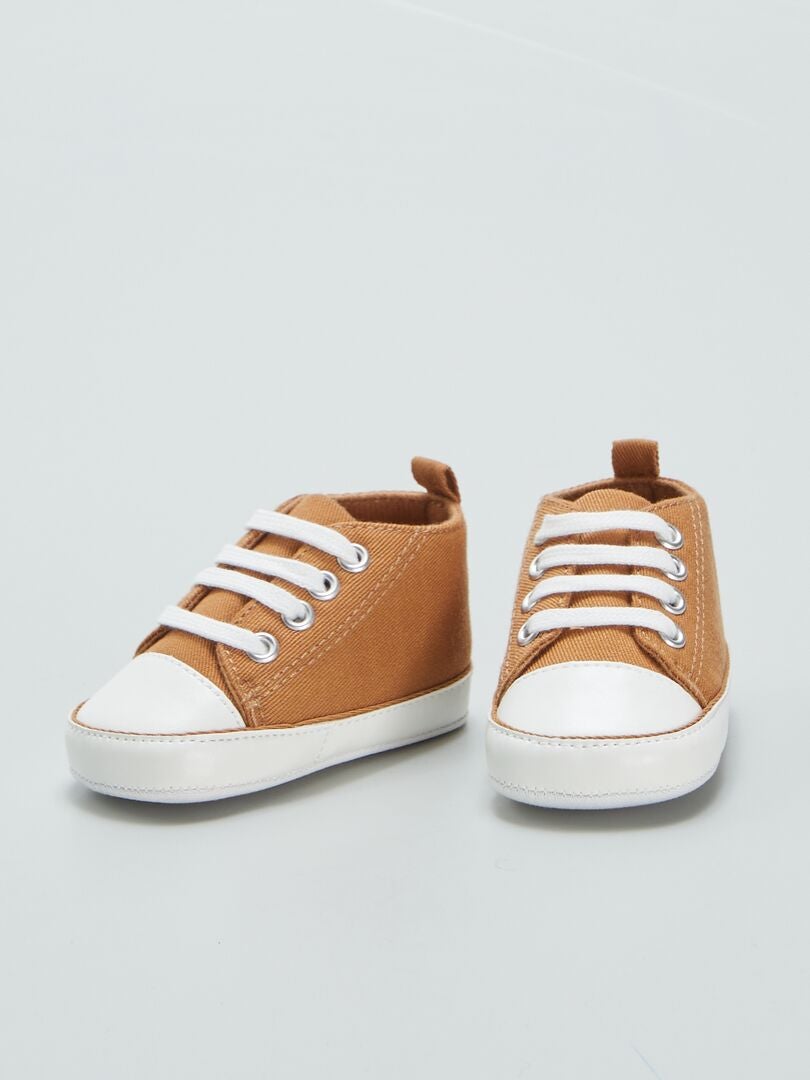 ZAPATILLAS ALTAS DE TELA  MARRON