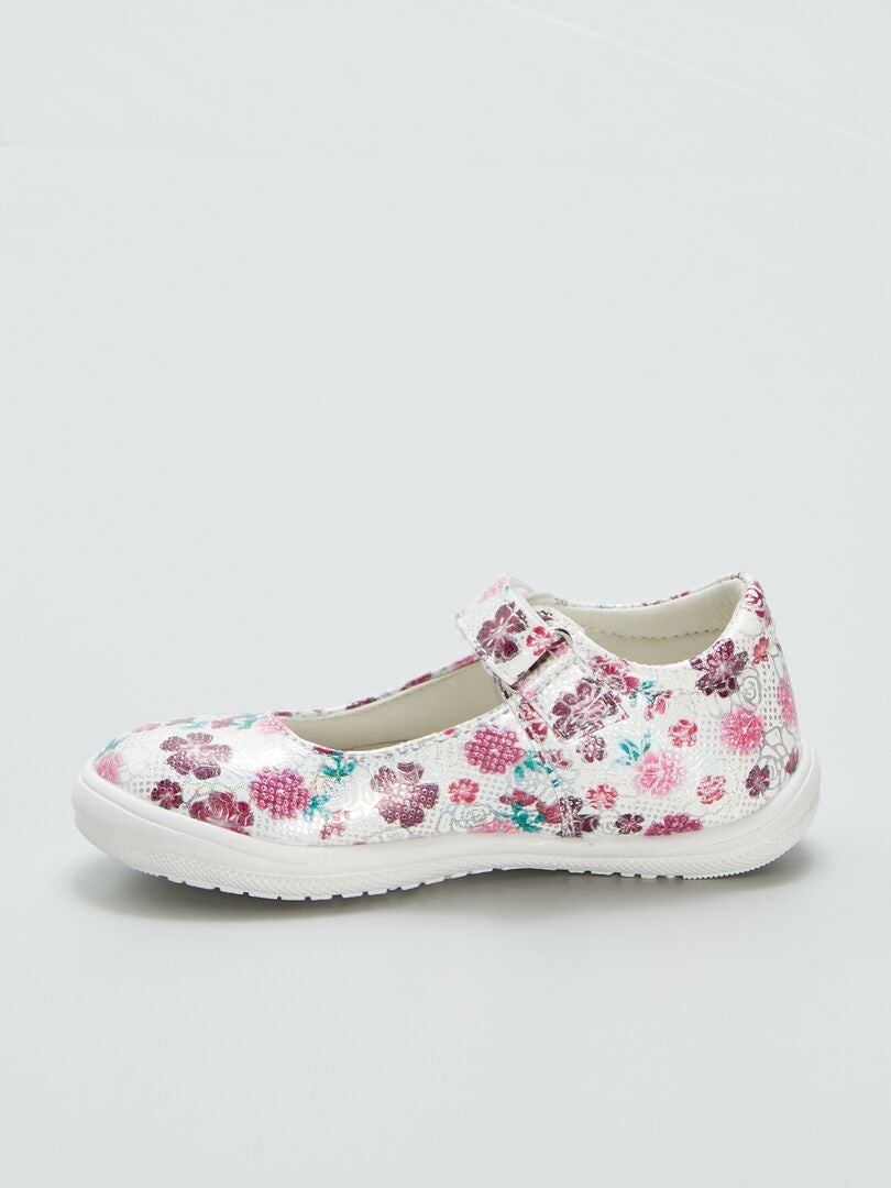 ZAPATILLAS BABIES CON ESTAMPADO DE FLORES  ROSA