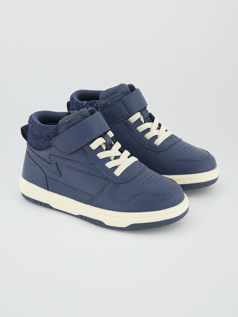 ZAPATILLAS DEPORTIVAS ALTAS TRICOLORES  AZUL OSCURO