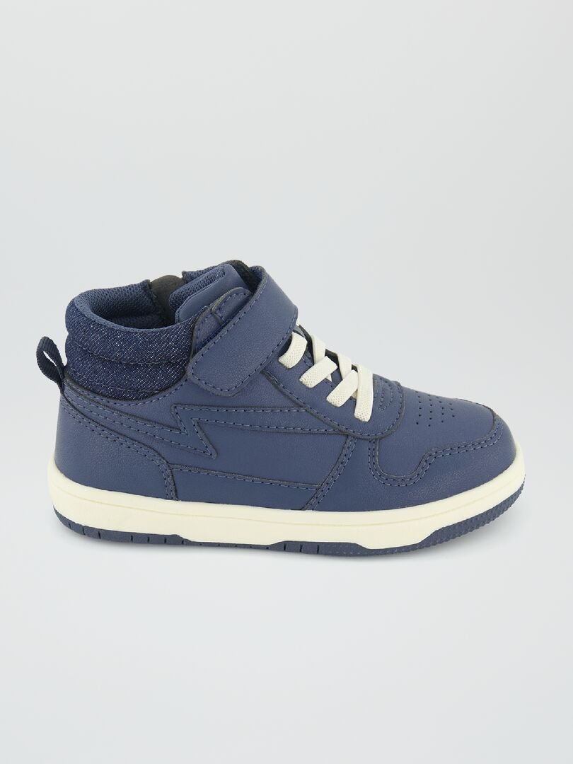 ZAPATILLAS DEPORTIVAS ALTAS TRICOLORES  AZUL OSCURO