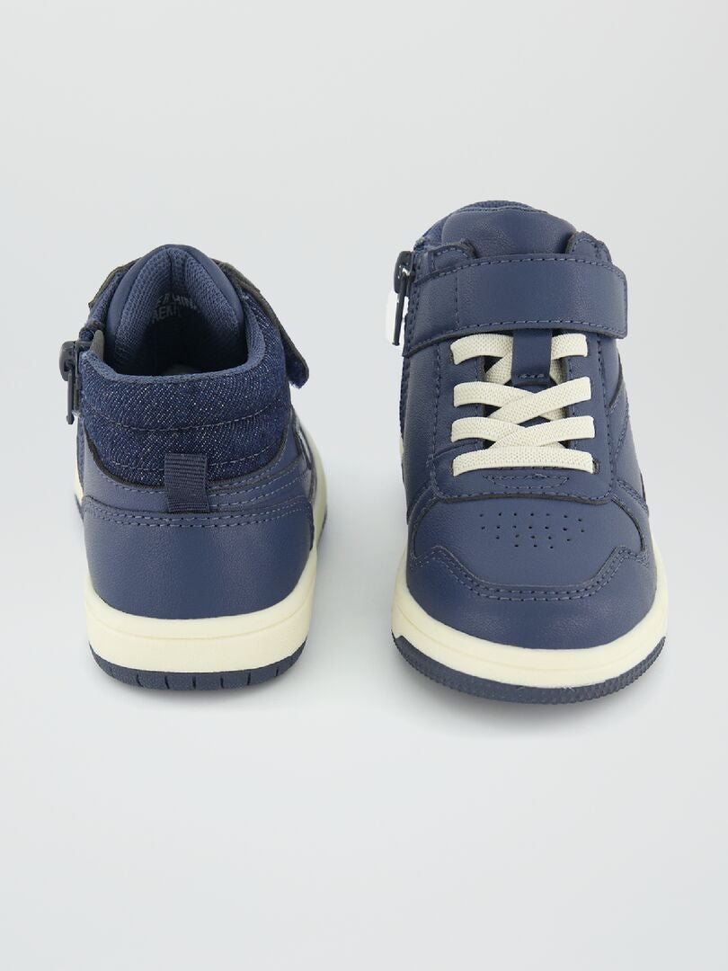 ZAPATILLAS DEPORTIVAS ALTAS TRICOLORES  AZUL OSCURO