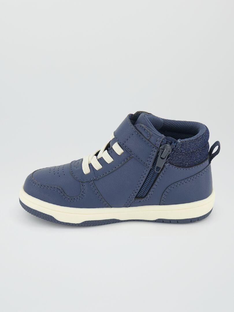 ZAPATILLAS DEPORTIVAS ALTAS TRICOLORES  AZUL OSCURO