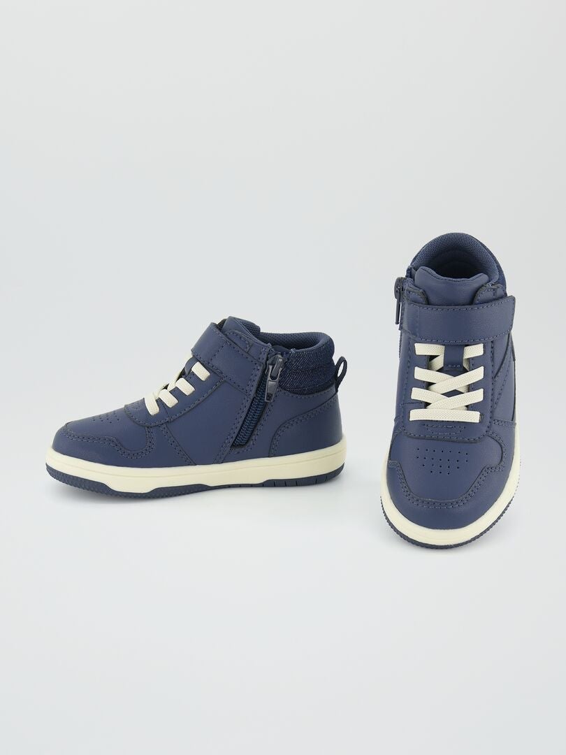 ZAPATILLAS DEPORTIVAS ALTAS TRICOLORES  AZUL OSCURO
