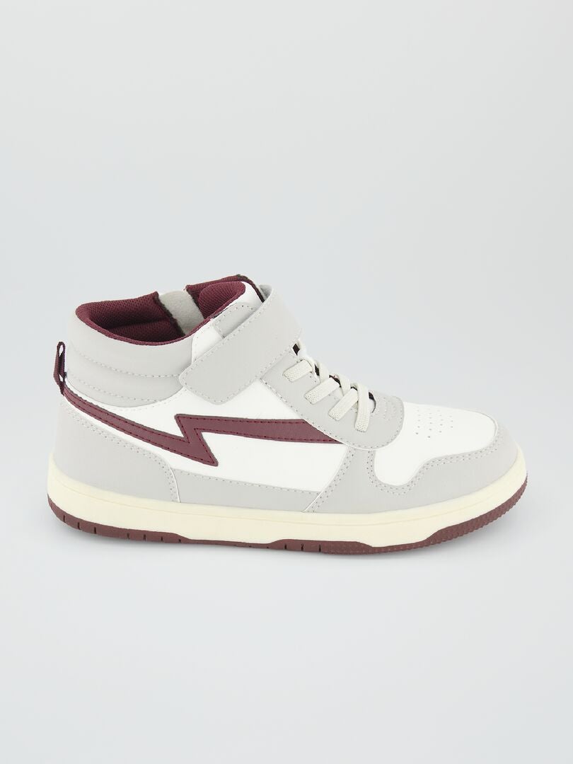 ZAPATILLAS DEPORTIVAS ALTAS TRICOLORES  ROJO