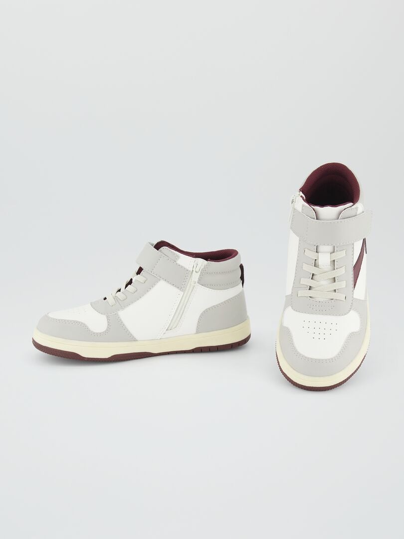 ZAPATILLAS DEPORTIVAS ALTAS TRICOLORES  ROJO