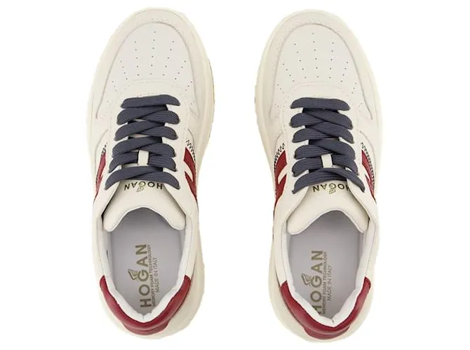 ZAPATILLAS H630  HOGAN  CUERO  BEIGE CASTAñO 