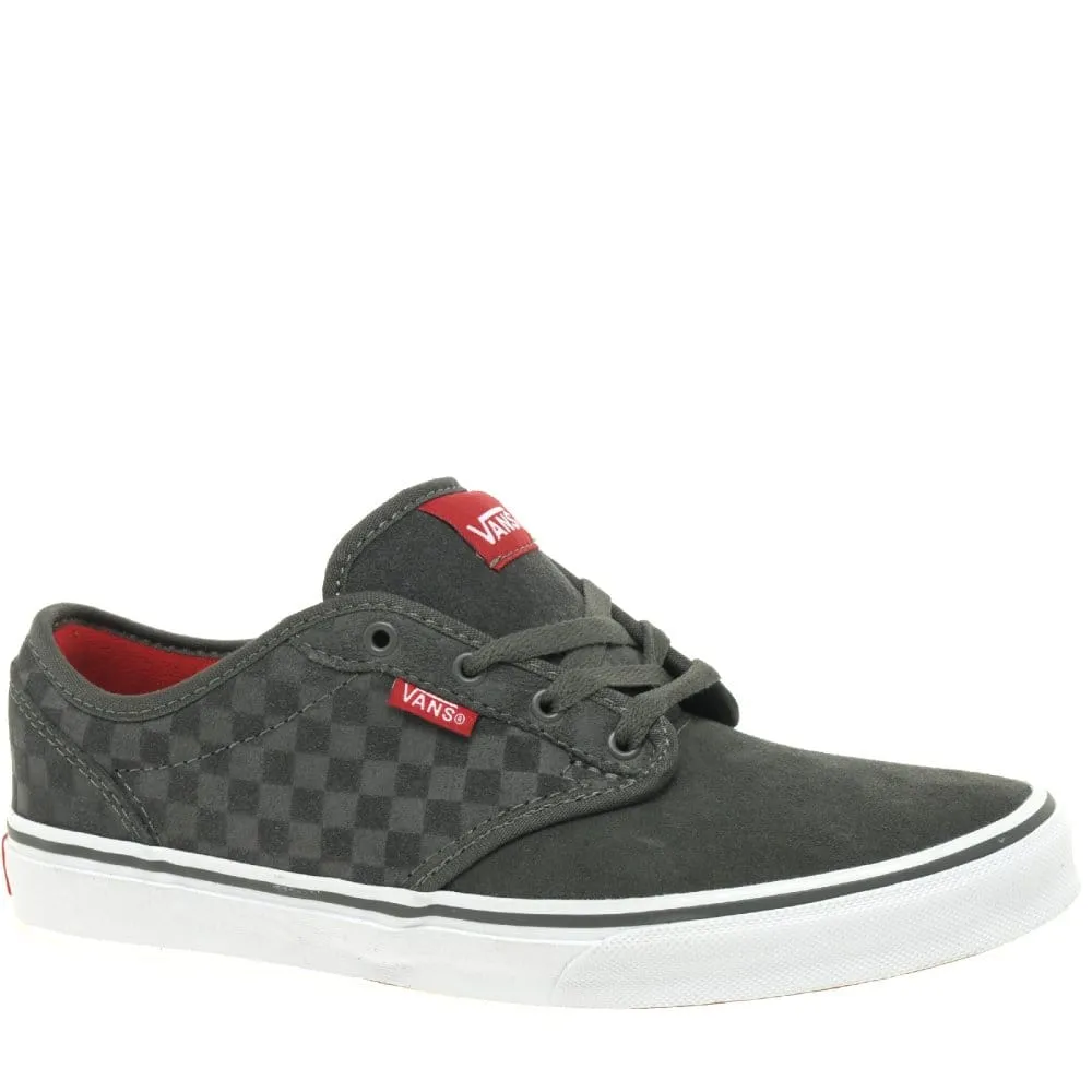 ZAPATILLAS VANS SKATE CONFORTABLES CHICO/NIñO ATWOOD DELUXE (SUEDE CHECKERS) PWTR/WHT MOD. VN00 UDTDYB GRIS ANTE Y TEXTIL