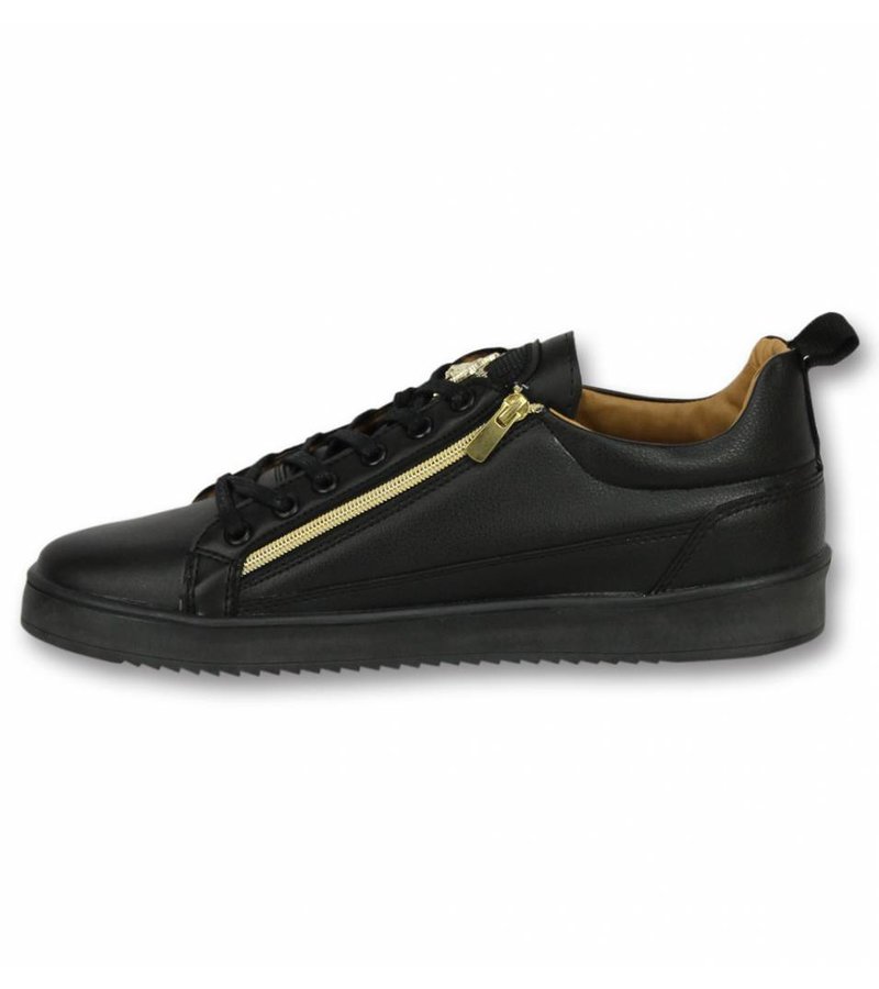 ZAPATOS DE HOMBRE  ZAPATILLAS BEE NEGRO DORADO   NEGRO