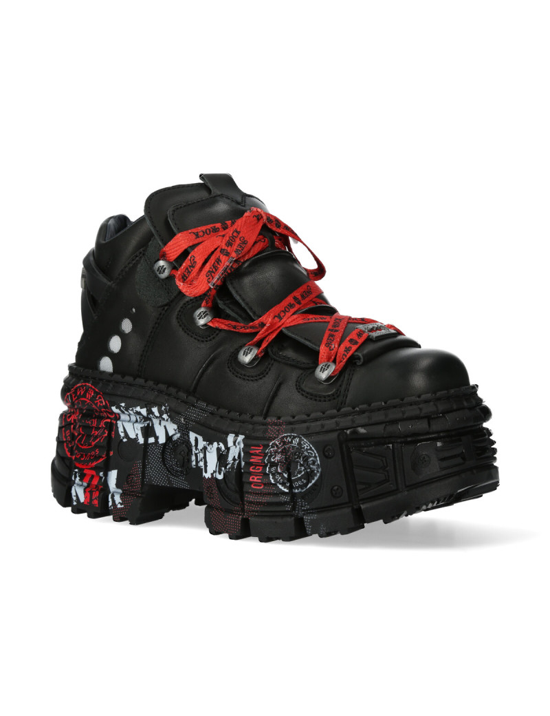 Zapatos tank ranger negro rojo