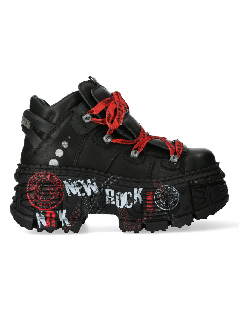Zapatos tank ranger negro rojo