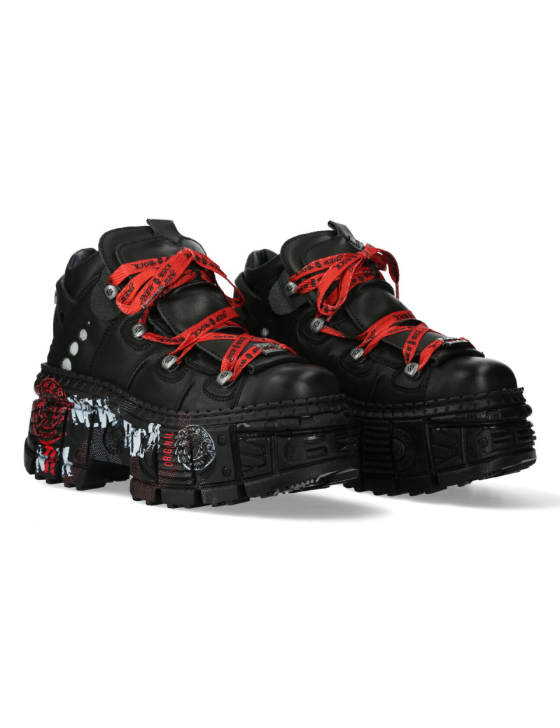 Zapatos tank ranger negro rojo