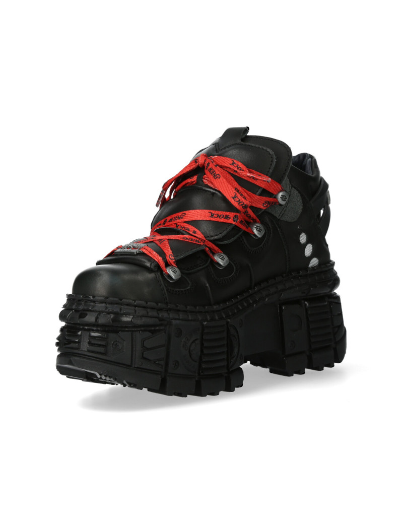 Zapatos tank ranger negro rojo