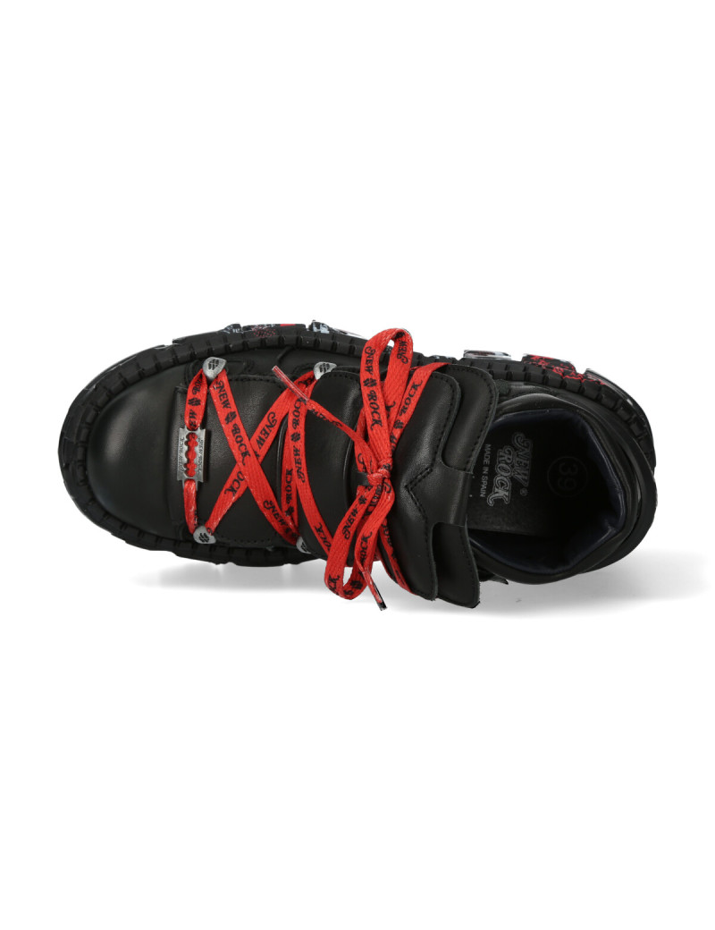 Zapatos tank ranger negro rojo