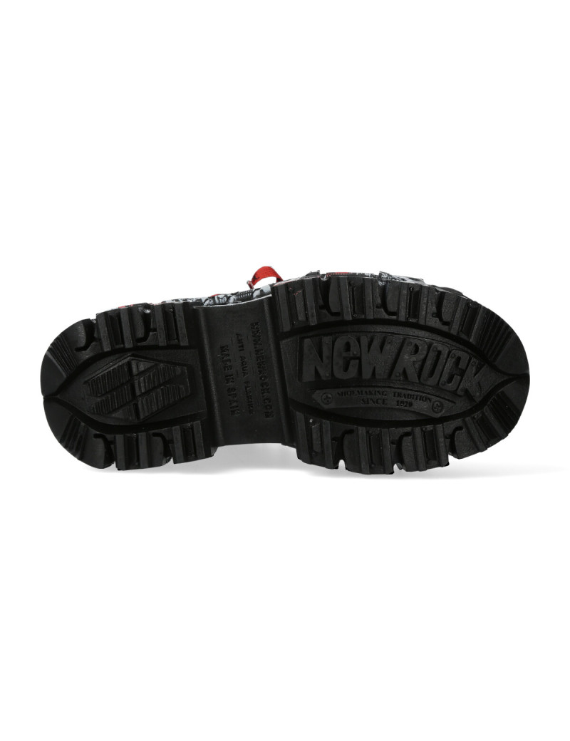 Zapatos tank ranger negro rojo