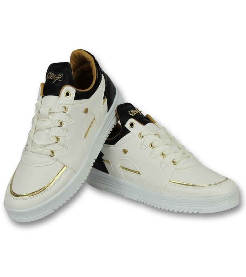 ZAPATOS TIPO ZAPATILLAS PARA HOMBRE  LUXURY WHITE BLACK  CMS71  BLANCO